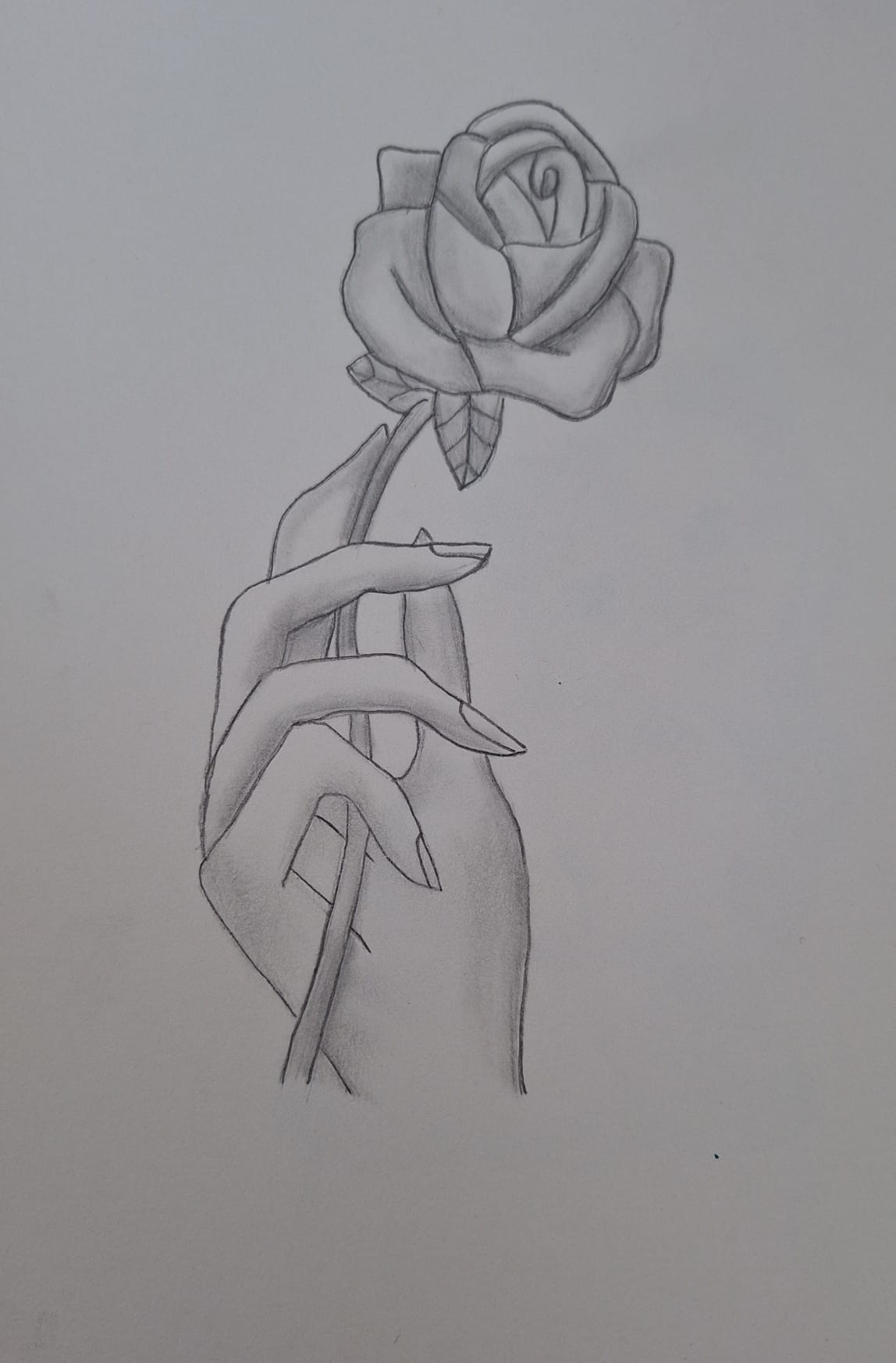 Hand mit Rose